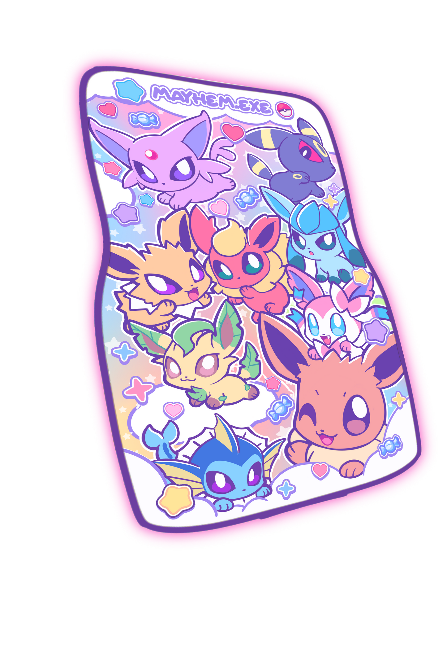PREORDER- EVLUTION.exe RAINBOW PKMN ANIME CAR MAT