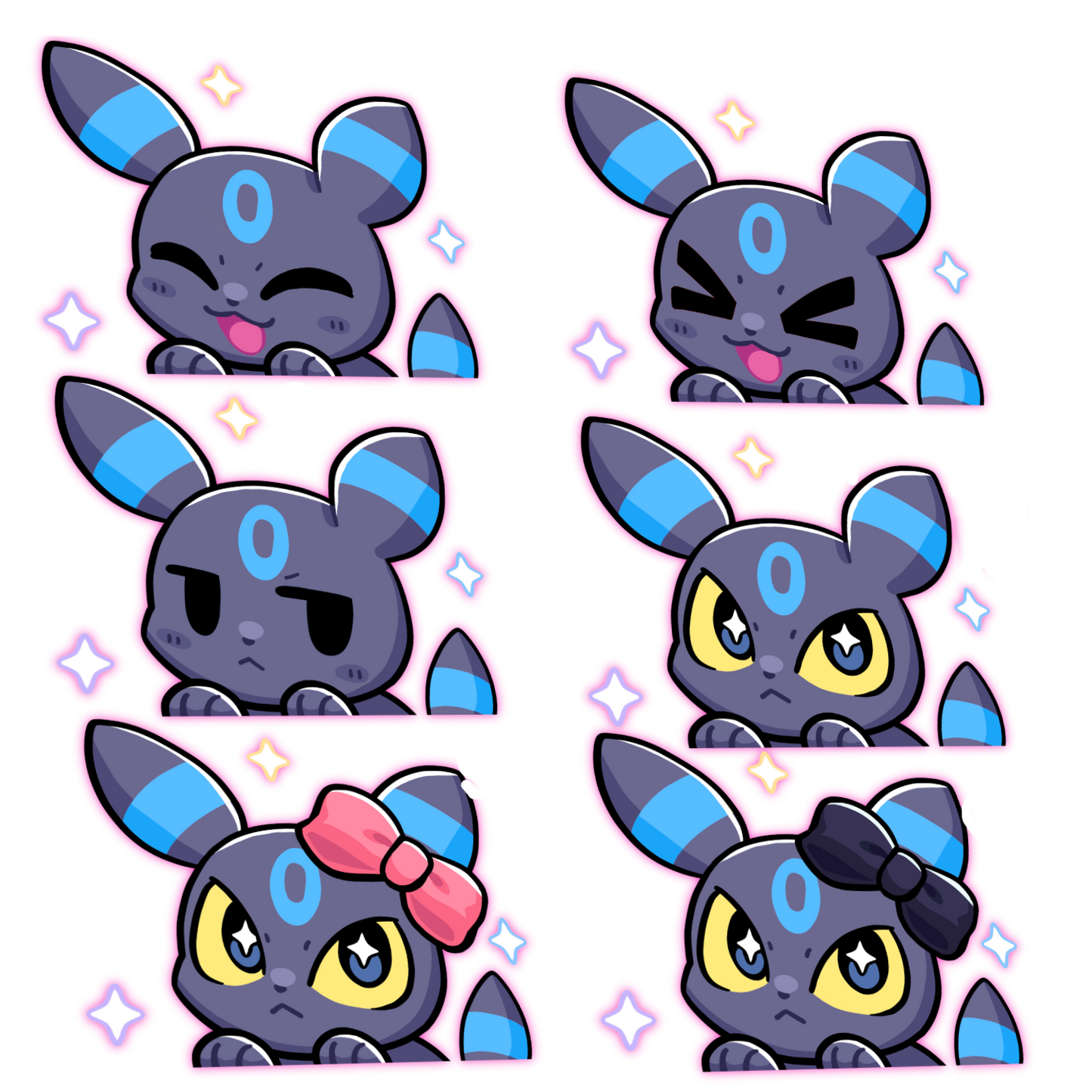 PREORDER EV Shiny Dark PKMN Anime Peeker Sticker Decal