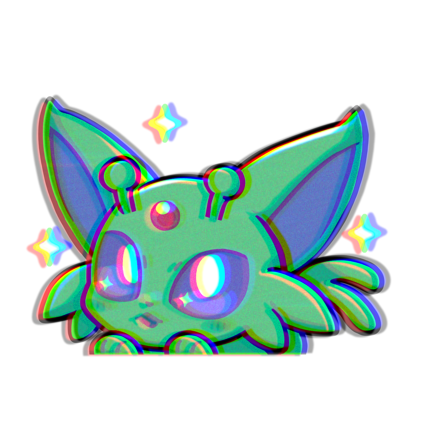 PREORDER EV Shiny Psychic  PKMN Anime Peeker Sticker Decal