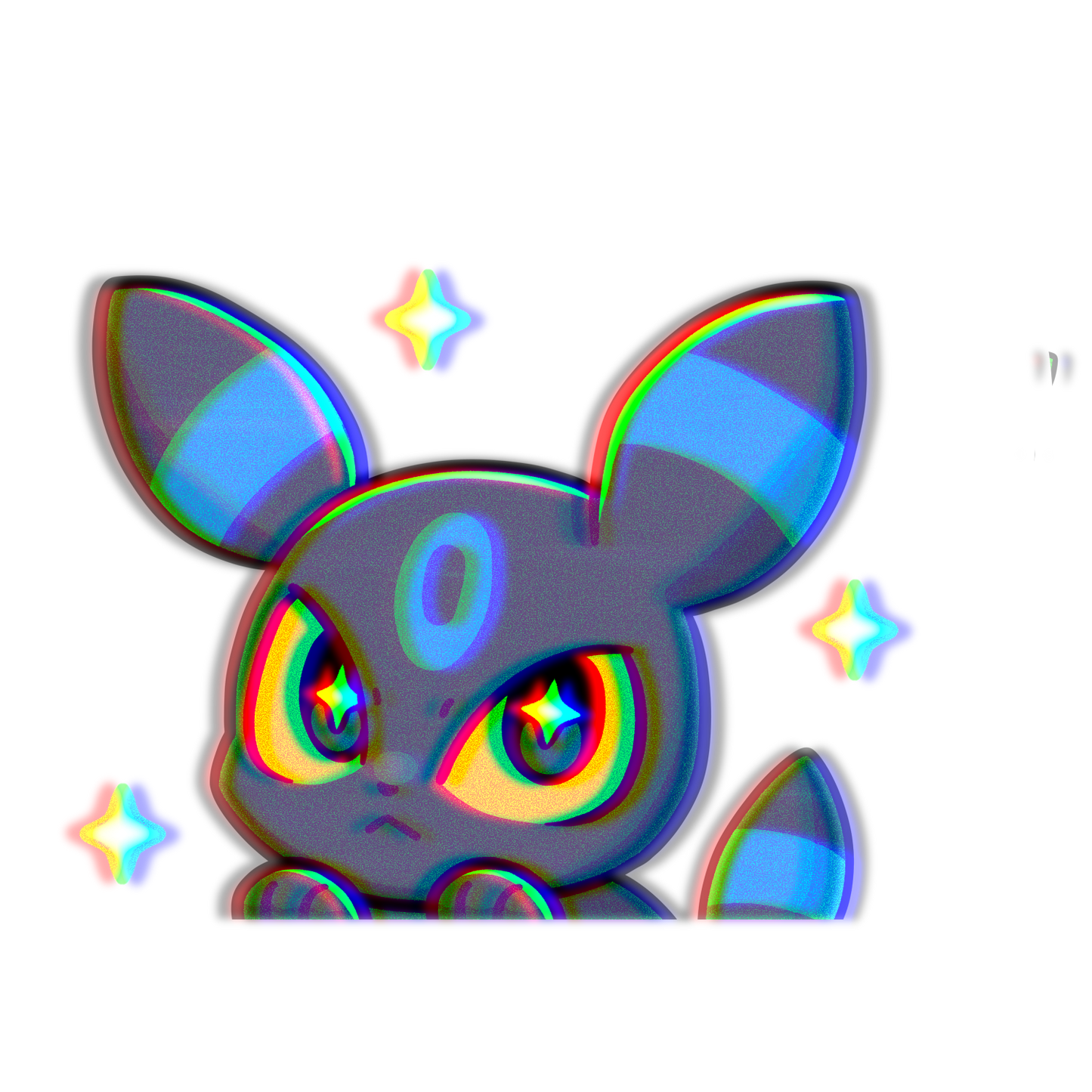 PREORDER EV Shiny Dark PKMN Anime Peeker Sticker Decal