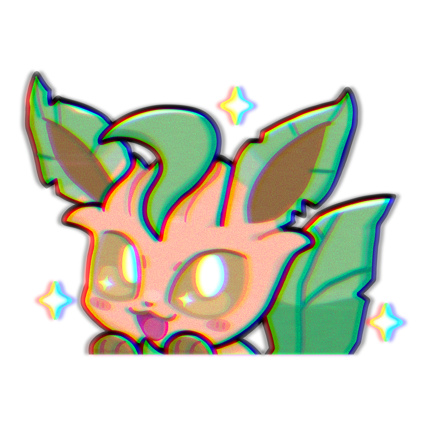 PREORDER EV Shiny Grass  PKMN Anime Peeker Sticker Decal