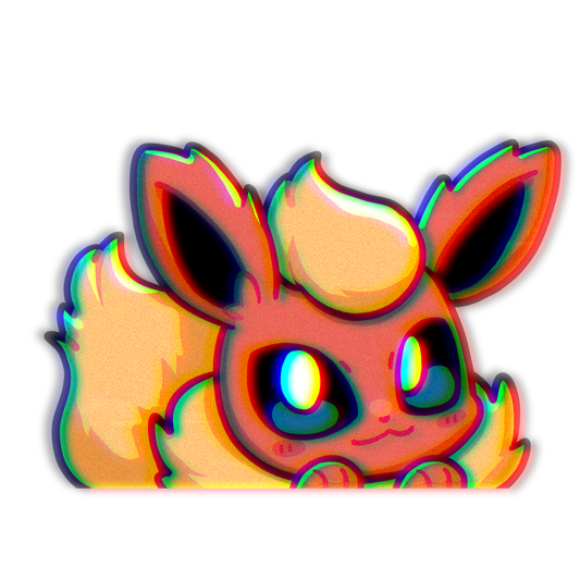 PREORDER EV Fire PKMN Anime Peeker Sticker Decal