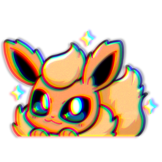 PREORDER EV Shiny Fire  PKMN Anime Peeker Sticker Decal