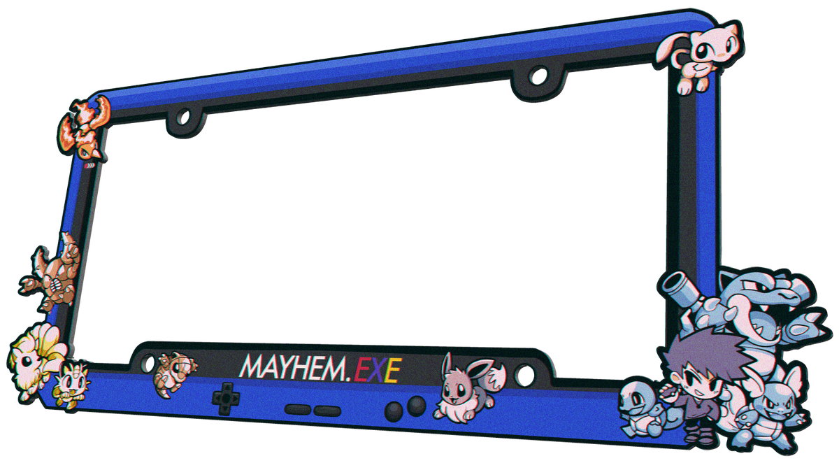 BLUE.exe PKMN License Plate Frame